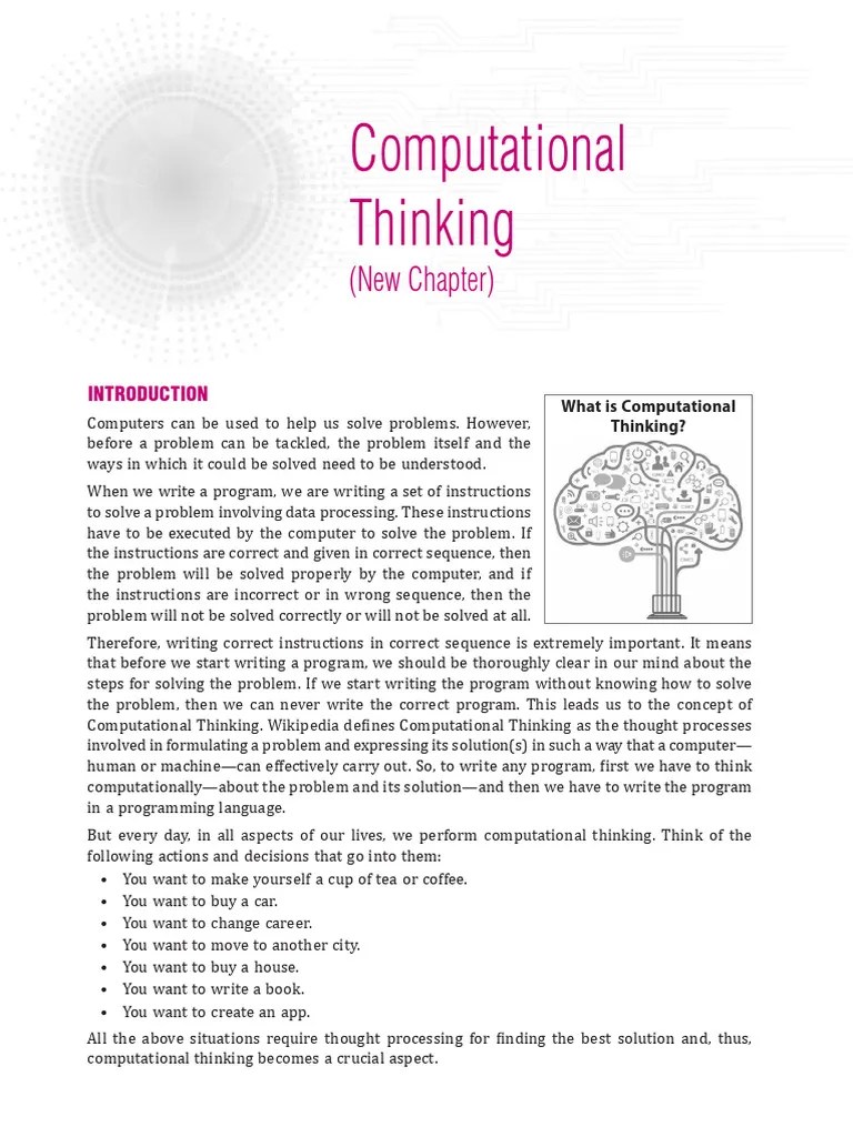 Computational Thinking | PDF | Thought | Algorithms