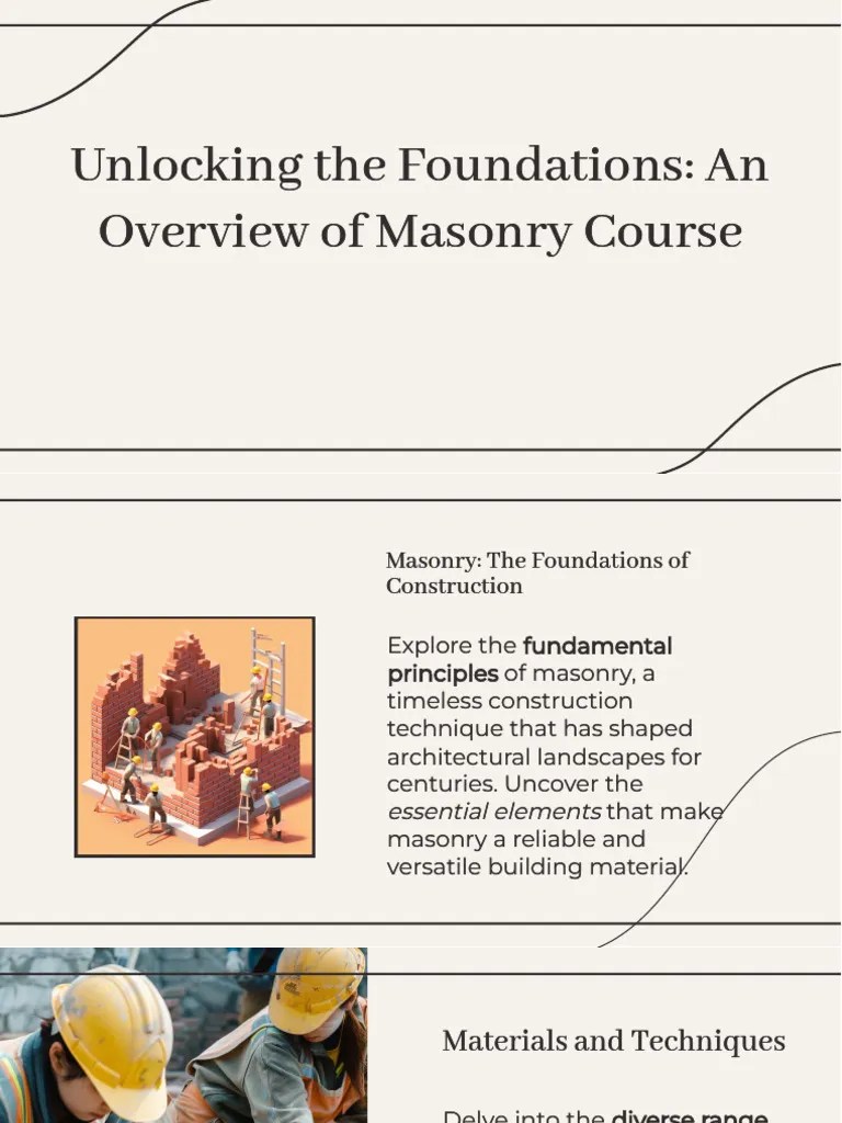 Slidesgo unlocking the foundations an overview of masonry course 20240718042947bnzf