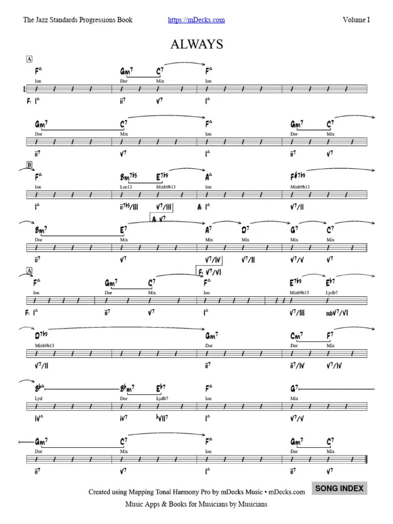Always - Jazz Standards Progressions Book Analyzed | PDF | Elements Of ...