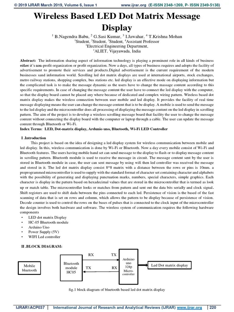 Wireless_Based_Led_Dot_Matrix_Message_Di | PDF | Arduino | Microcontroller