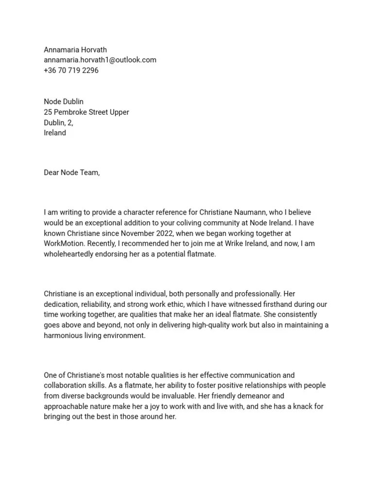 Character Reference | PDF