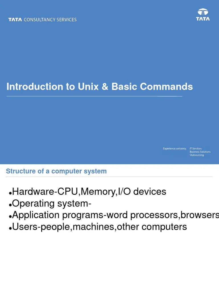 Unix Introduction And Basic Commands V10!1!2 | PDF | Operating System ...
