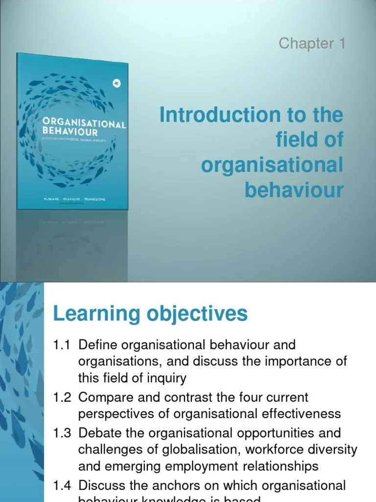 Ch01 - Introduction To The Field Of Organisational Behaviour - Updated ...
