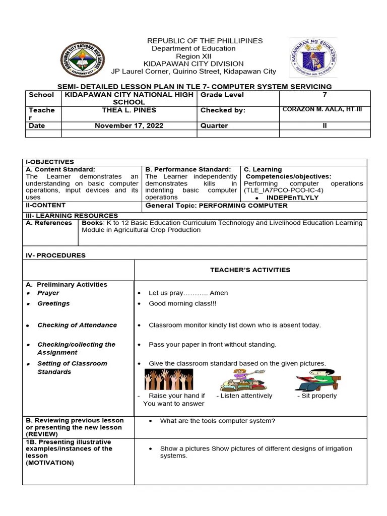 LP-TLE-7-COMPUTER SYSTEM Performing Computer Operations | PDF ...