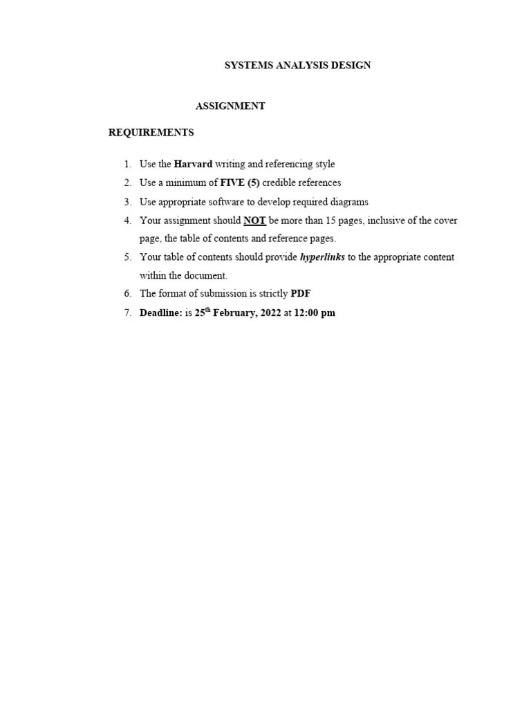 System Analysis And Design Assignment 1 | PDF | Software Engineering ...