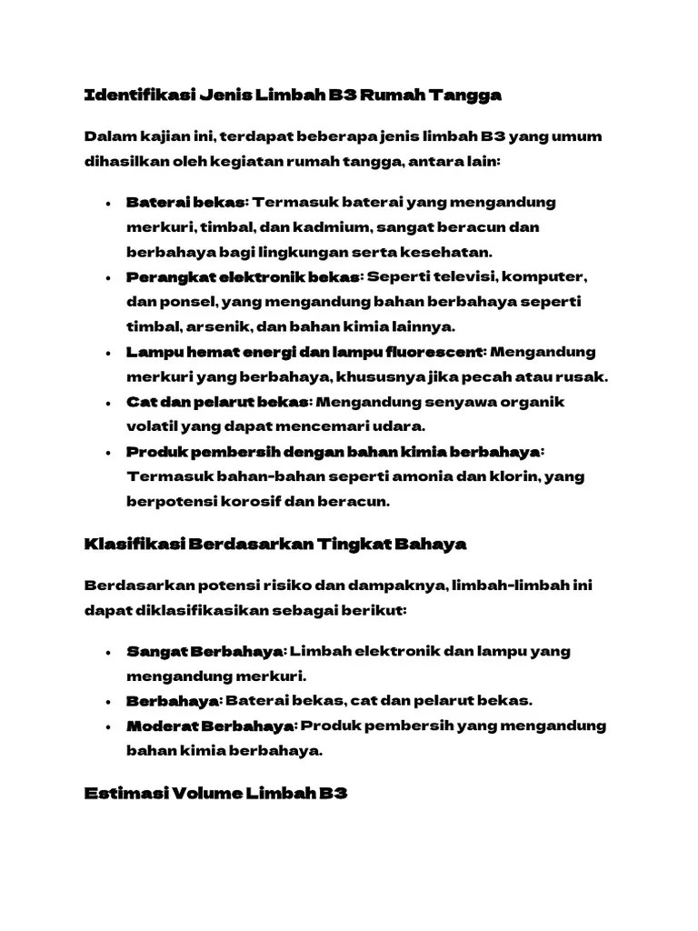 Limbah B3 Rumah Tangga | PDF