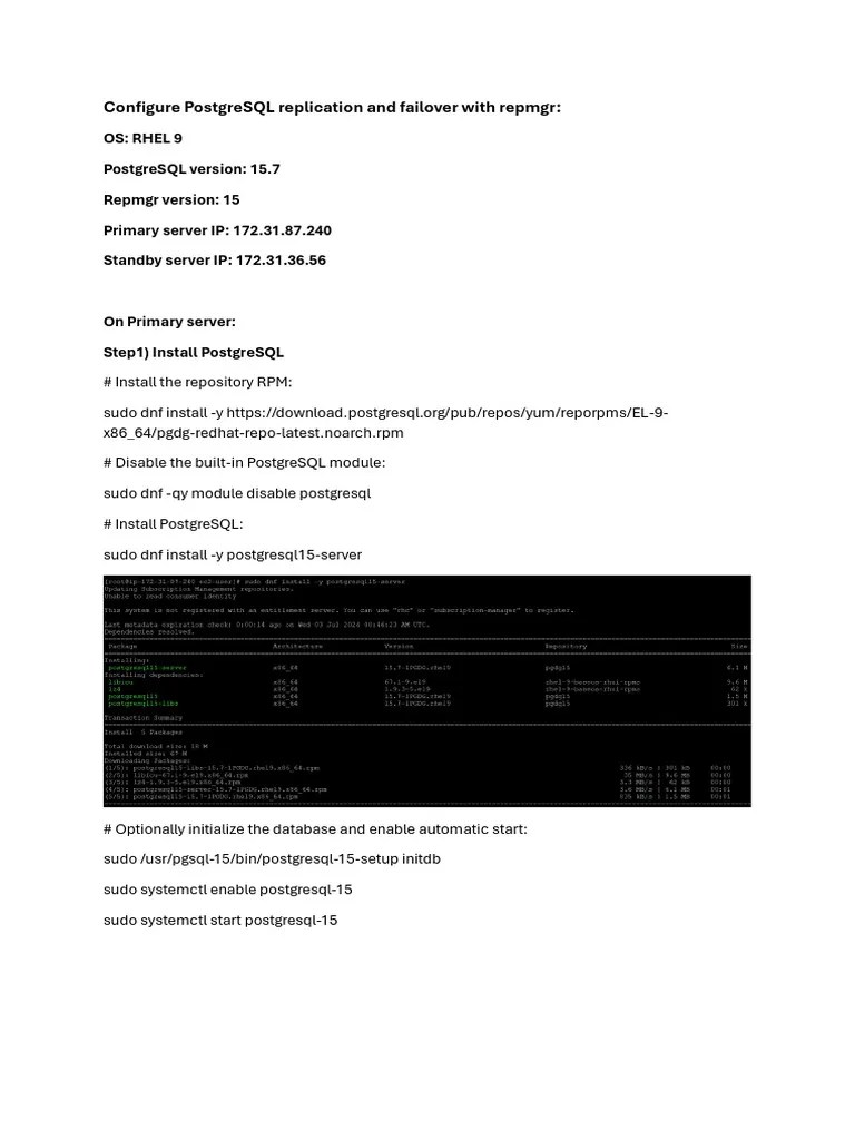 Configure PostgreSQL Replication And Failover With Repmgr | PDF ...