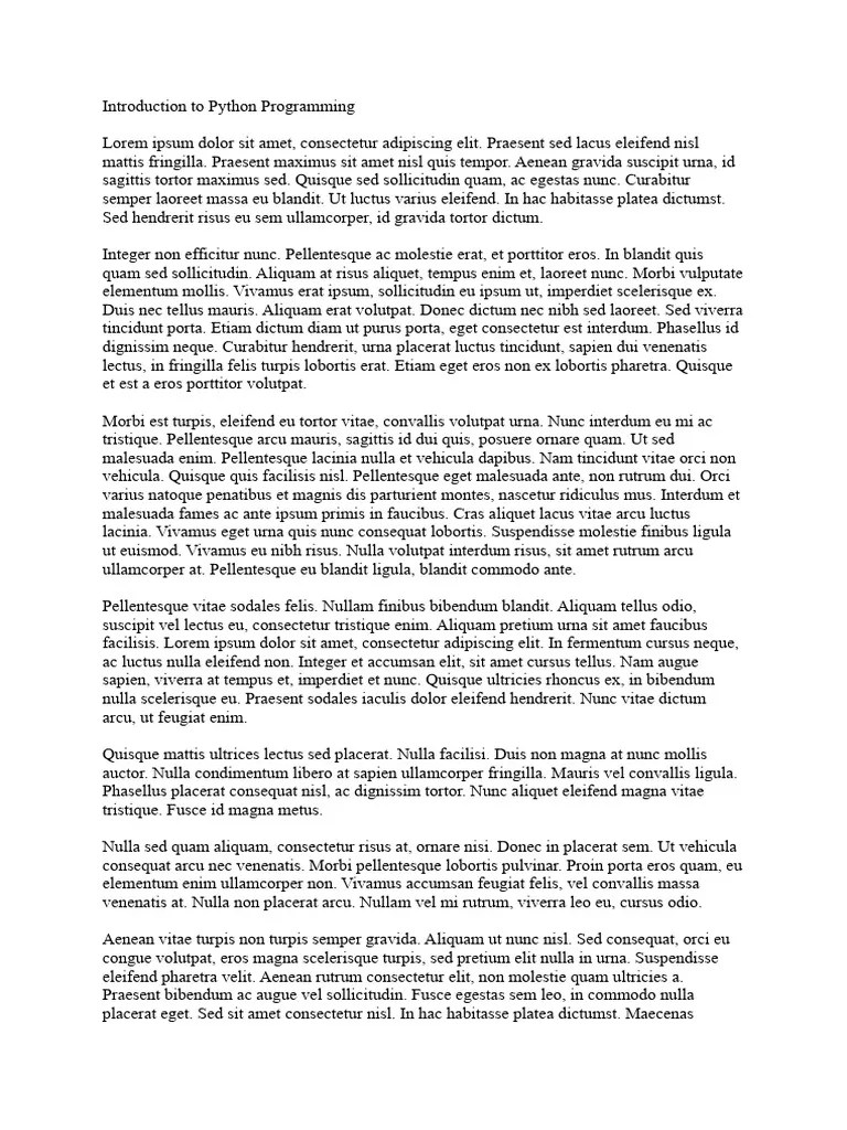 Introduction To Python Programming | PDF