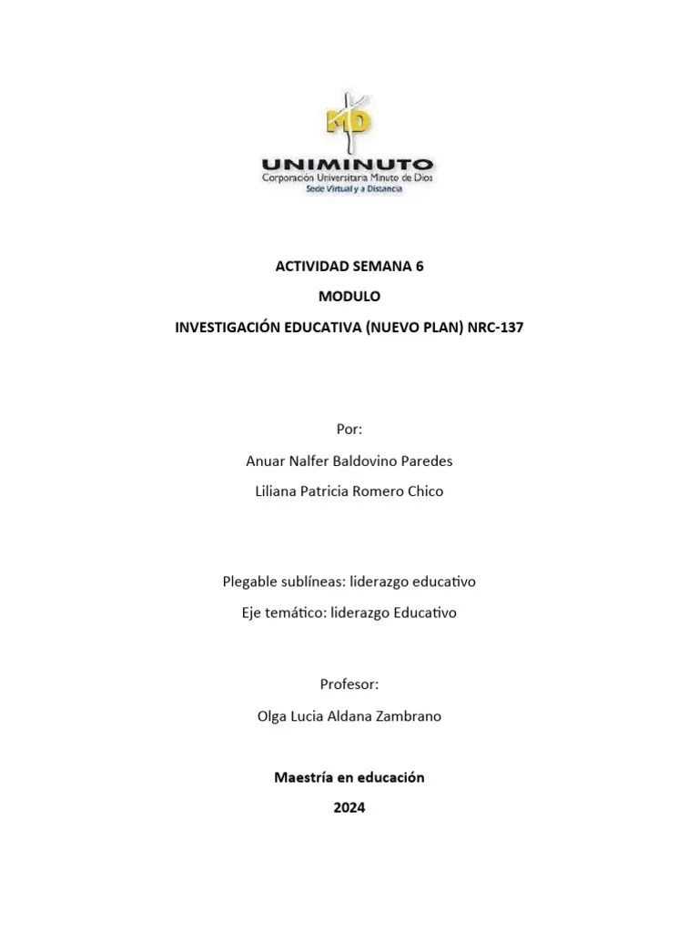 Actividad Semana 6 Modulo | PDF | Liderazgo | Enseñando