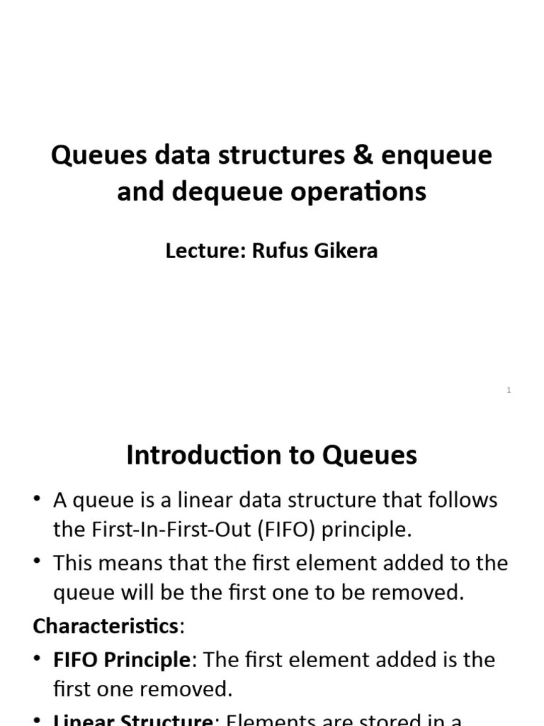 Lecture - Queues Data Structures & Operations | PDF | Queue (Abstract ...