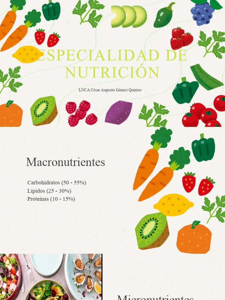 Presentación Diapositivas Comida Y Nutrición Ilustrativa Verde | PDF | Vitamina | Vegetales