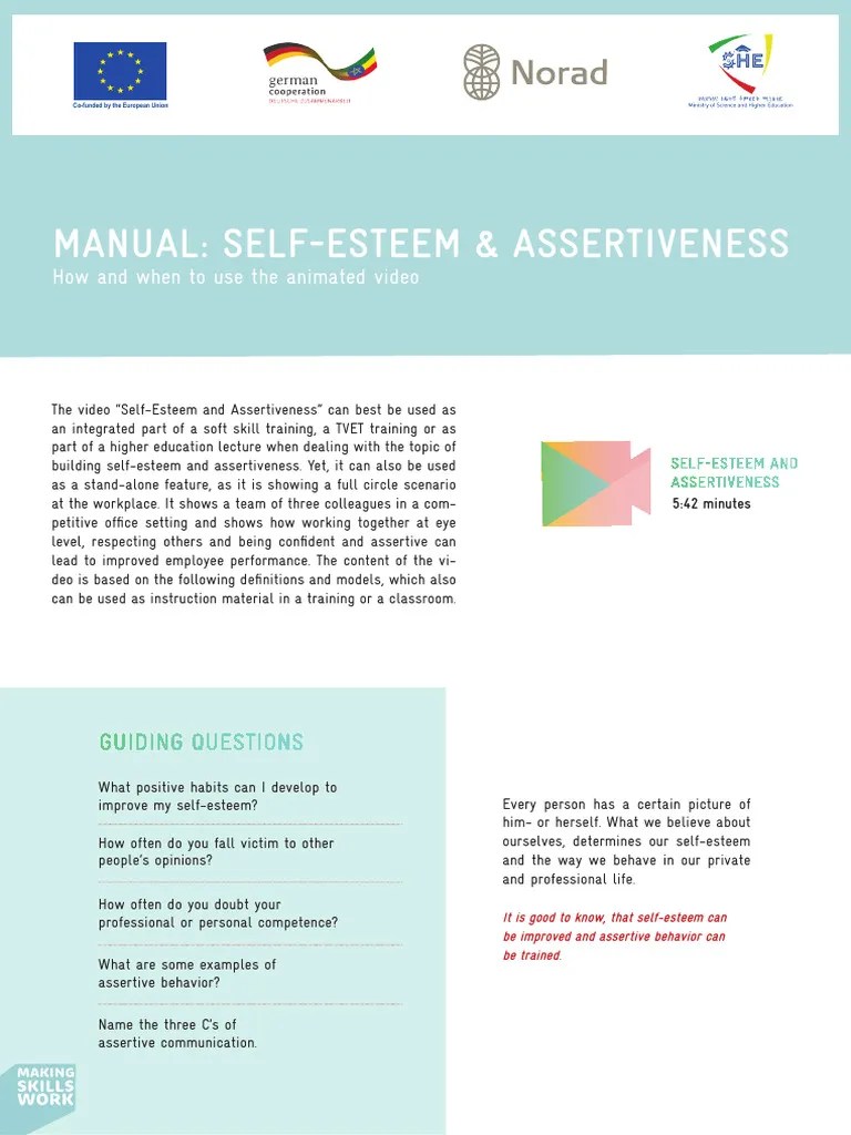 Module 01 - Self-Esteem And Assertiveness Skills | PDF | Self Esteem | Psychology