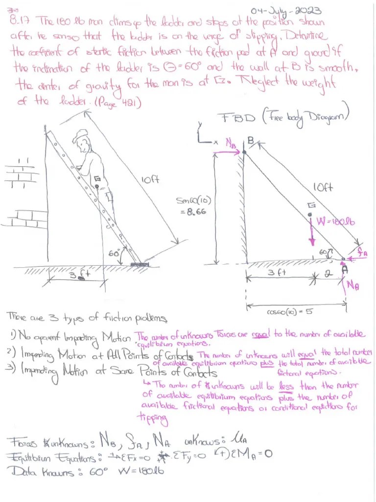 Hibbeler Engineering Mechanics Statics Chapter 8 P8-17 | PDF