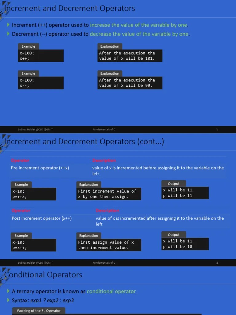 Increment And Decrement Operators Class | PDF | Computer Programming ...