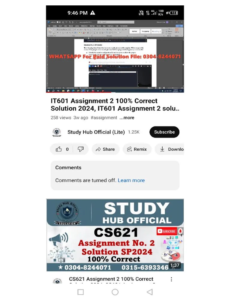 It601 Assignment 2 Solution 2024 | PDF