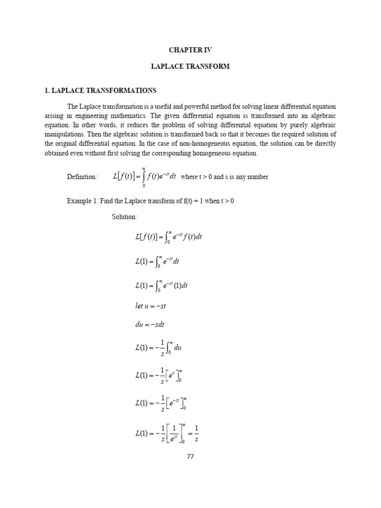 Lesson 3 Laplace Transform | PDF | Equations | Differential Equations