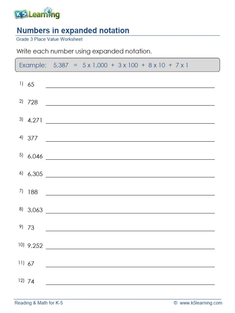 Grade 3 Write 4 Digit Number Expanded Form E | PDF | Teaching Methods ...