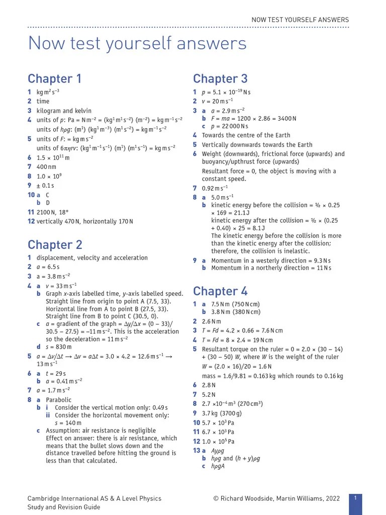 Cambridge International ASA Level Physics Study And Revision Guide Third Edition - Test New ...