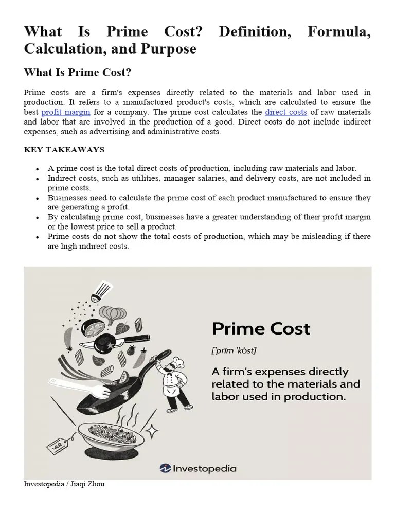 PRIME COST_investopedia | PDF | Cost | Labour Economics