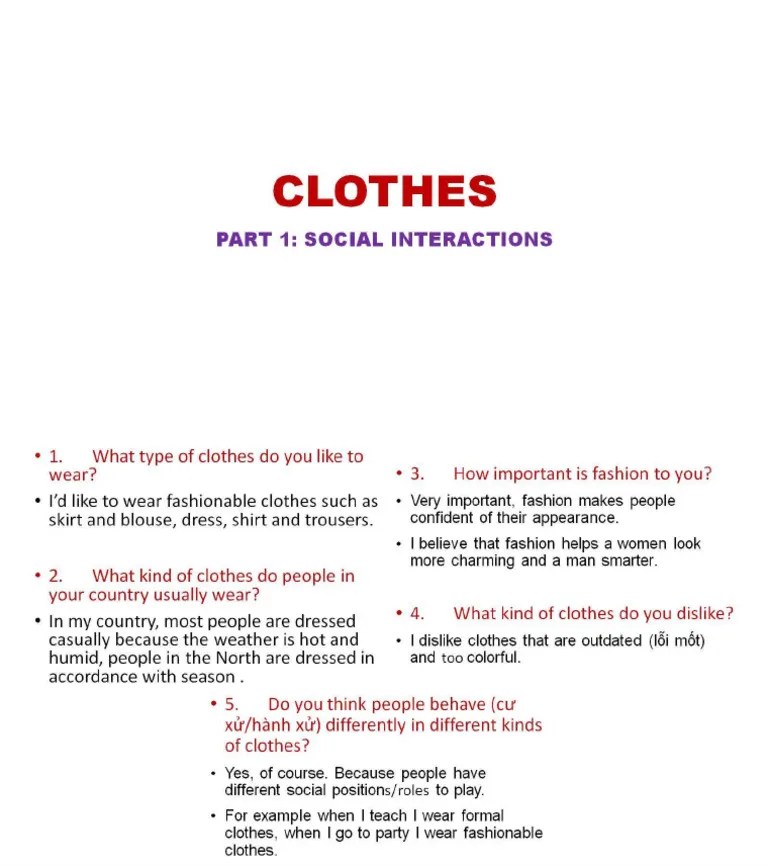Clothes P1 | PDF