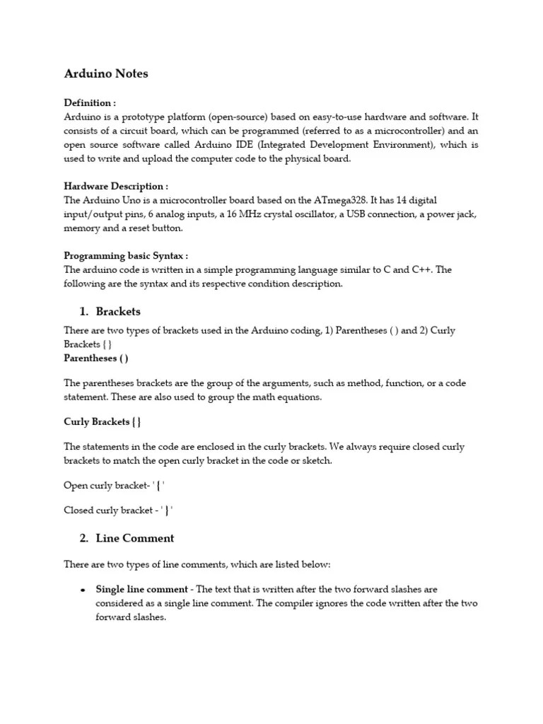 Arduino Notes - IoT | PDF | Arduino | Power Supply