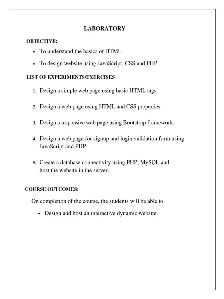 Lab PDF 2 | PDF | Html Element | Html