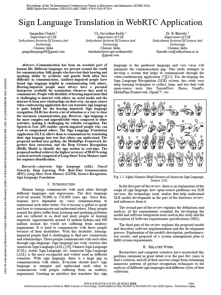 Sign Language Detection | PDF | Artificial Neural Network | Sign Language