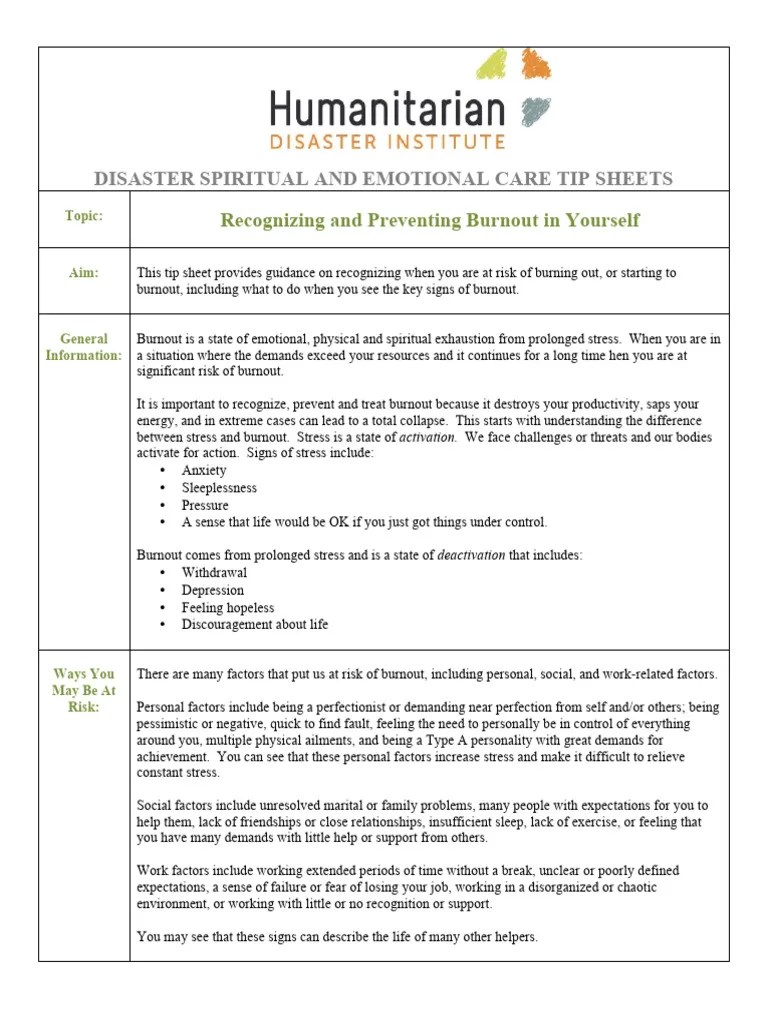 Recognizing Preventing Burnoutin Yourself | PDF | Occupational Burnout ...