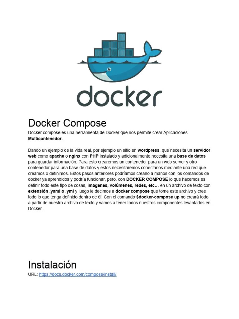 Docker Compose | PDF | Archivo De Computadora | Software Utilitario