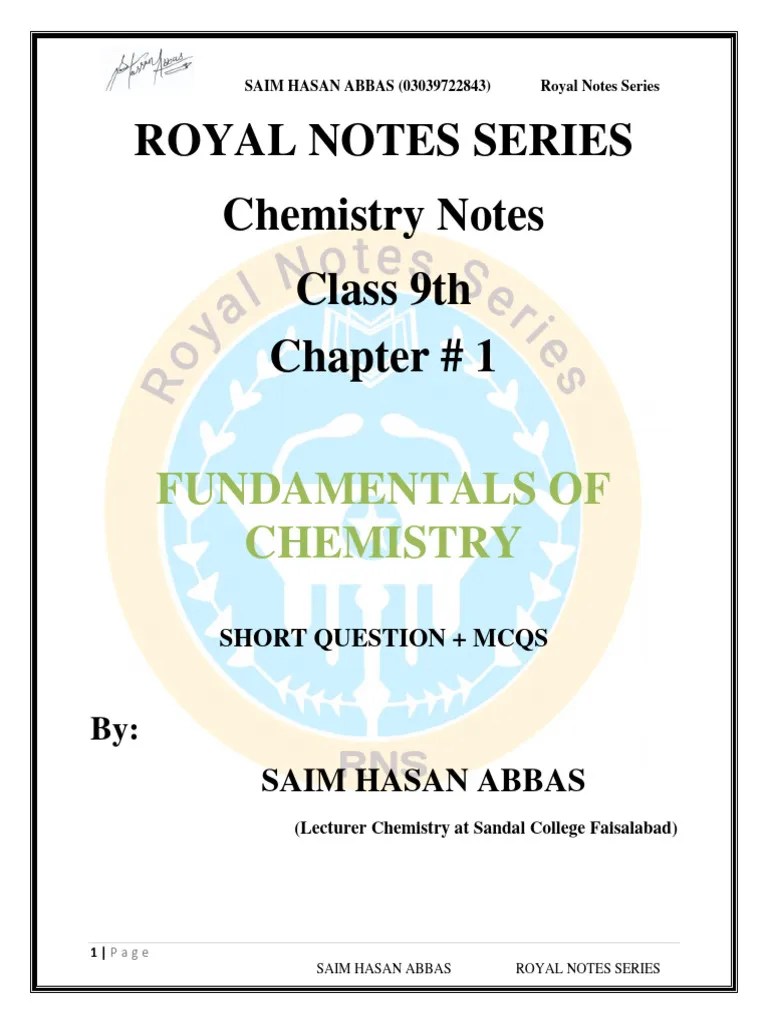 9th Ch#1 Chemistry (Ex Only) | PDF | Chemistry | Ion