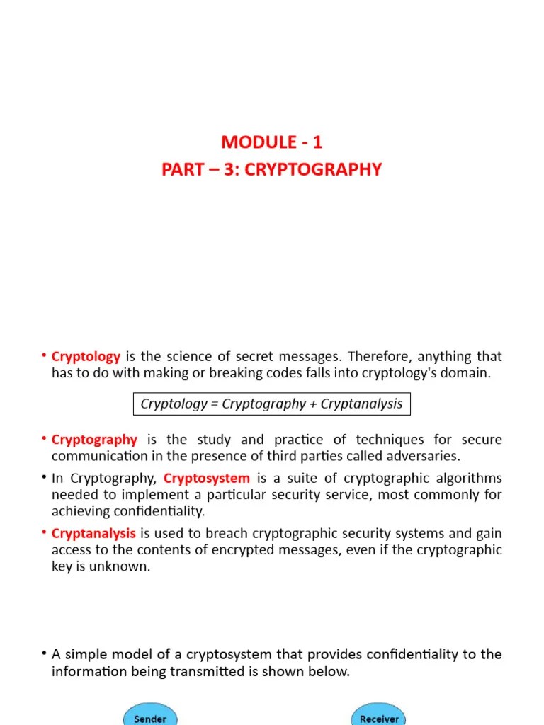 Module-1 Part-3 Cryptography | PDF | Cryptography | Encryption