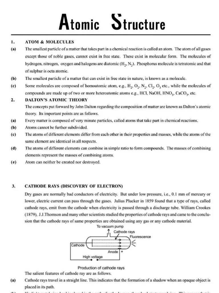 Ch.2 Structure Of Atom Notes | PDF