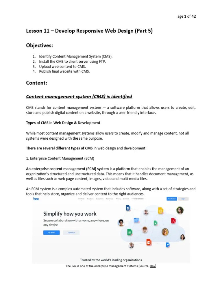 Lesson 11 - Develop Responsive Web Design | PDF | File Transfer ...