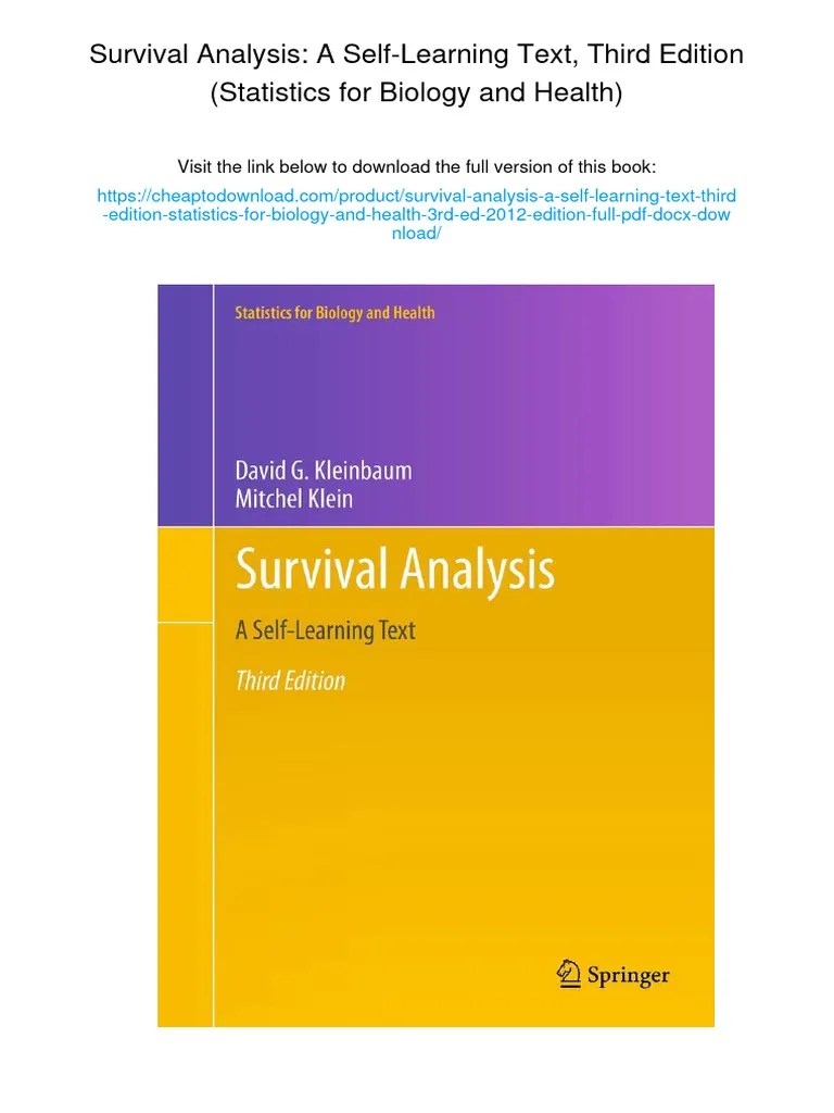 Survival Analysis: A Self-Learning Text, Third Edition (Statistics For ...