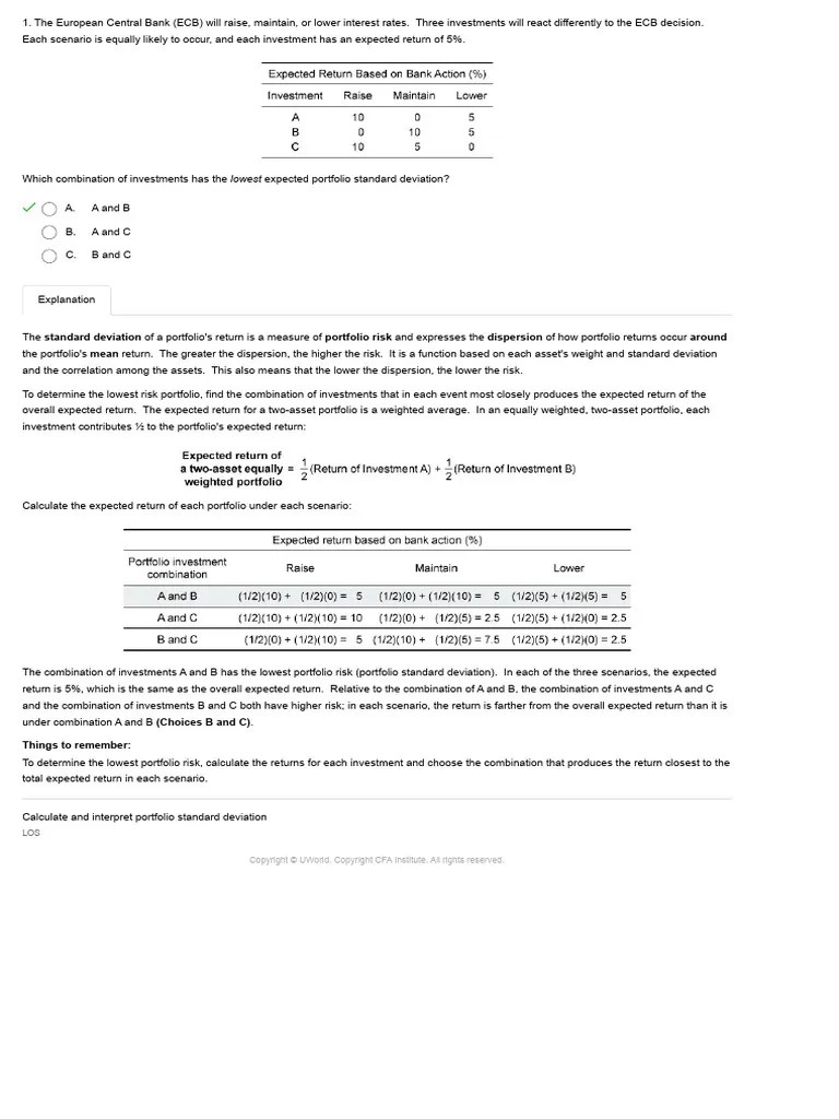 3.01 Portfolio Risk And Return Part I - Answers | PDF | Modern Portfolio Theory | Risk Aversion