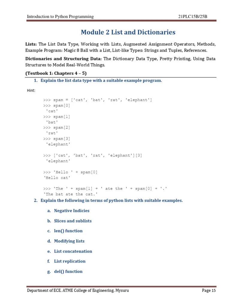 22PLC15b-Python-NOTES - Module2 | PDF | Parameter (Computer Programming ...
