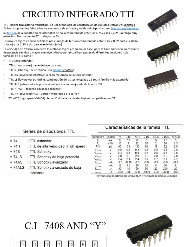 Circuito Integrado TTL | PDF | Electricidad | Electrónica