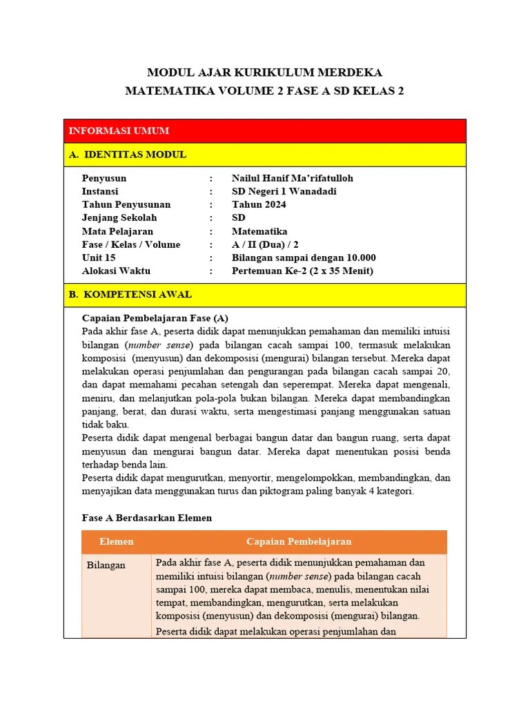 Modul Ajar Kurikulum Merdeka | PDF
