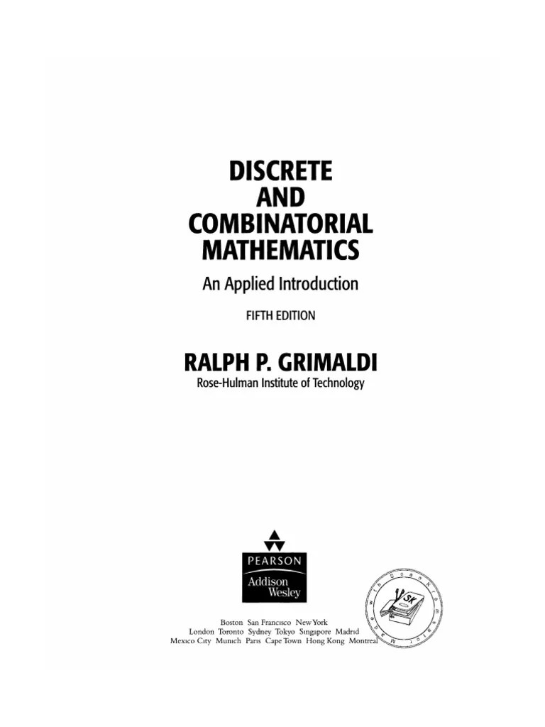 Discrete And Combinatorial Mathematics An Applied Introduction 5e Ralph P Grimaldi | PDF | Computers