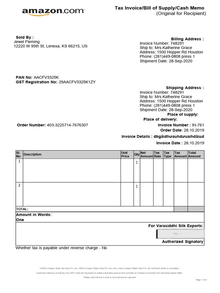 443274541-Amazon-Invoice-pdf | PDF | Invoice | Taxes