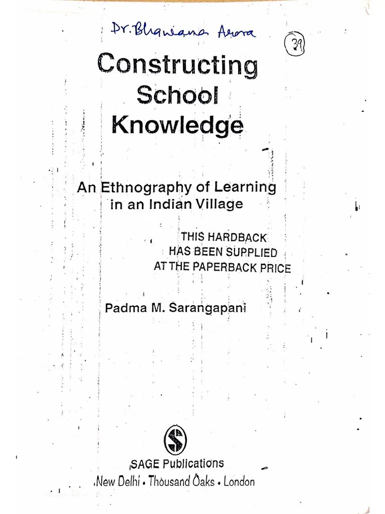 Constructing School Knowledge | PDF