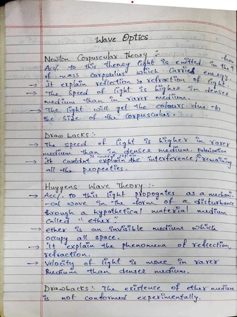 Wave Optics Notes | PDF