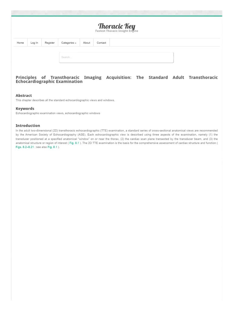 Principles Of Transthoracic Imaging Acquisition - The Standard Adult ...