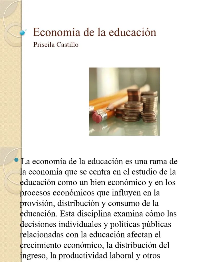 La Economia De La Educación. | PDF | Economía De La Educación ...