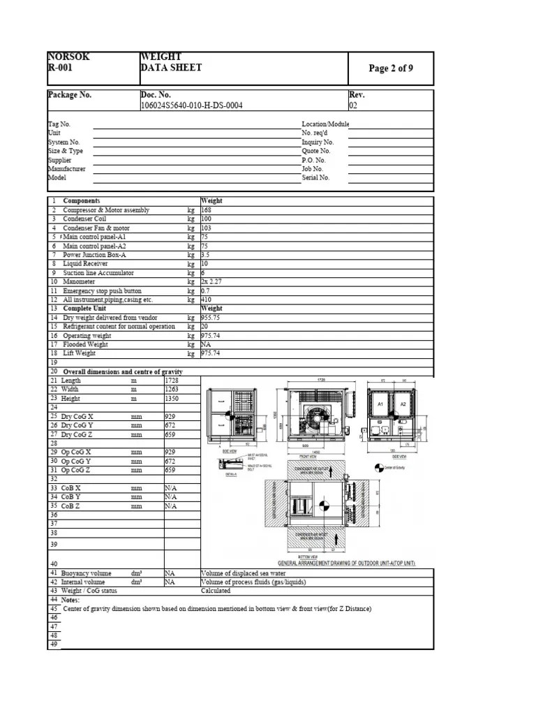 Format For Weight Datasheet | PDF | Buoyancy | Volume