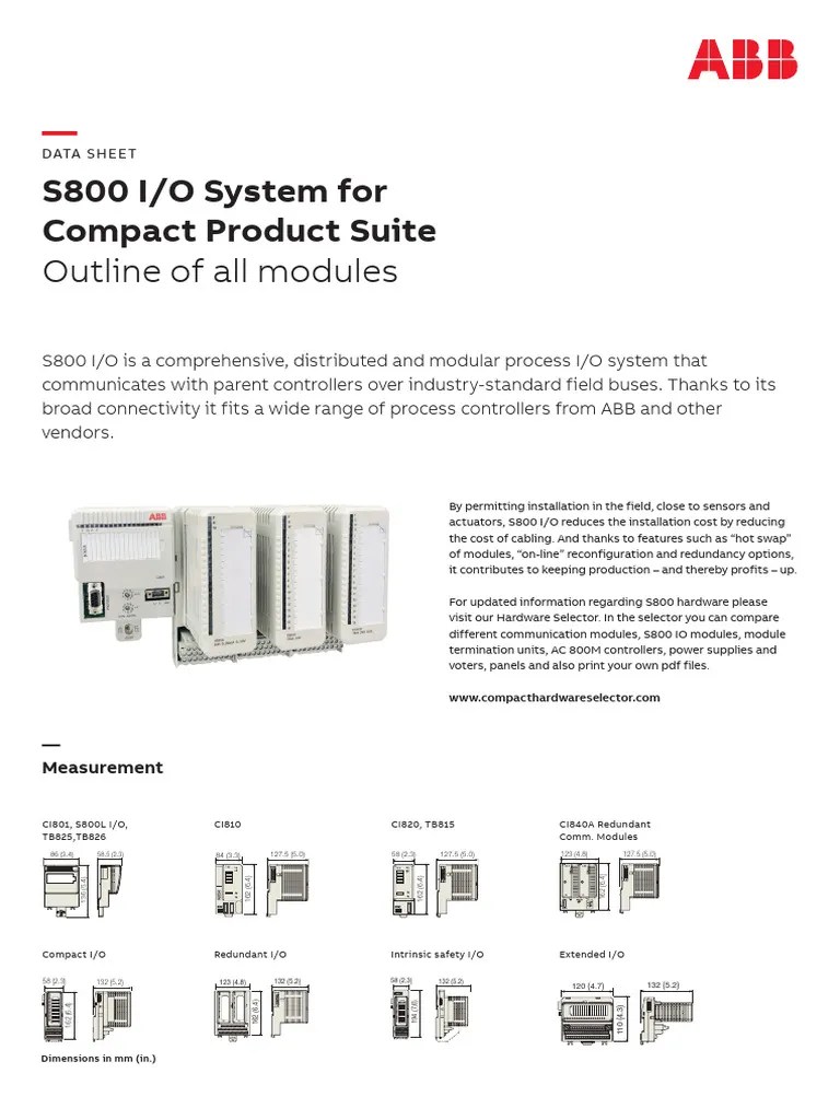 3BSE061511 En E S800 IO System For Compact Product Suite - Outline Of ...