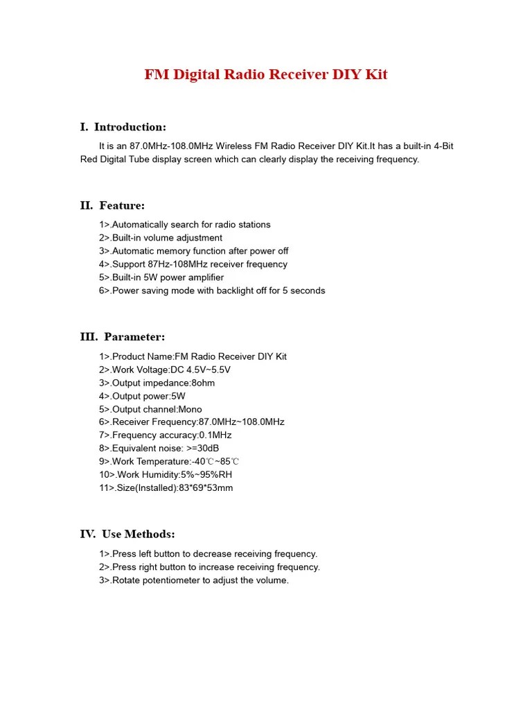 FM Radio New | PDF | Resistor | Telecommunications Engineering