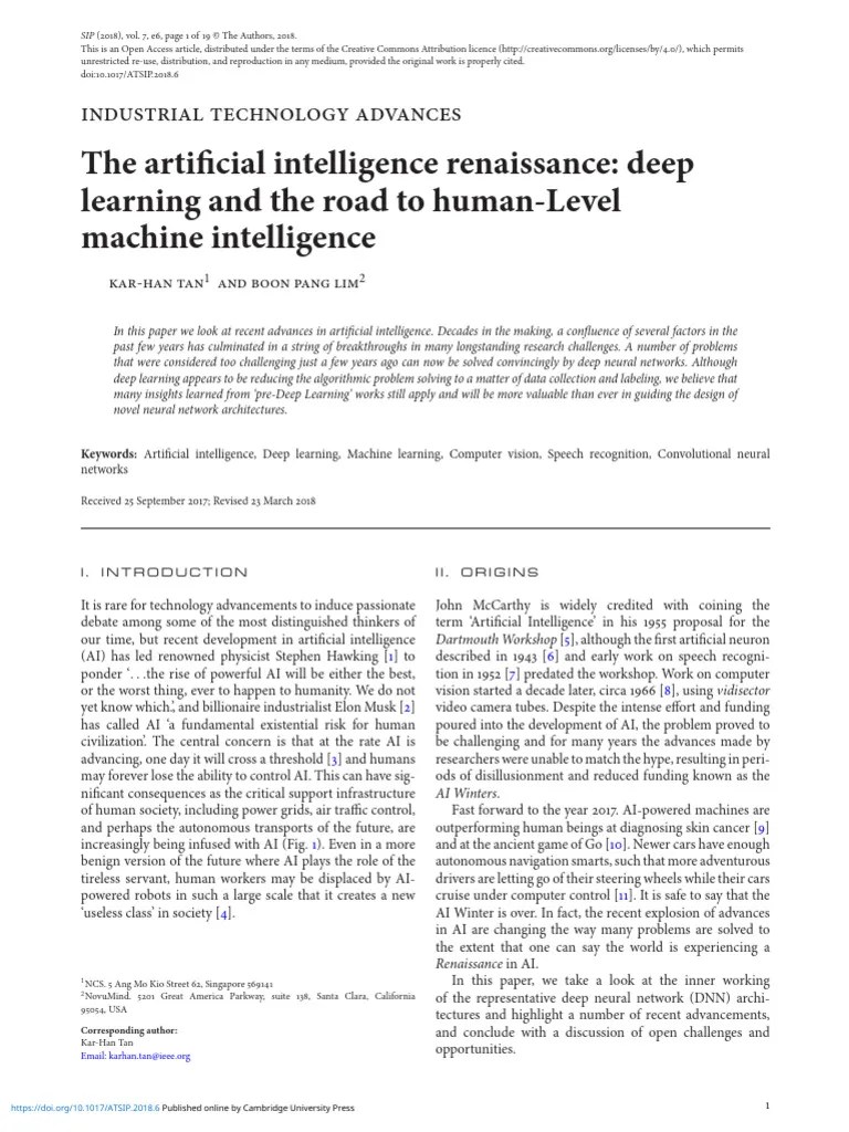 The Artificial Intelligence Renaissance Deep Learning And The Road To ...