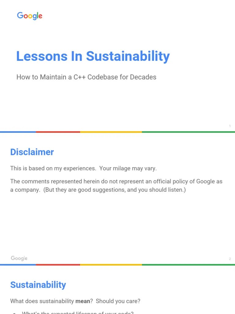 Lessons In Sustainability - Titus Winters - CppCon 2015 | PDF ...