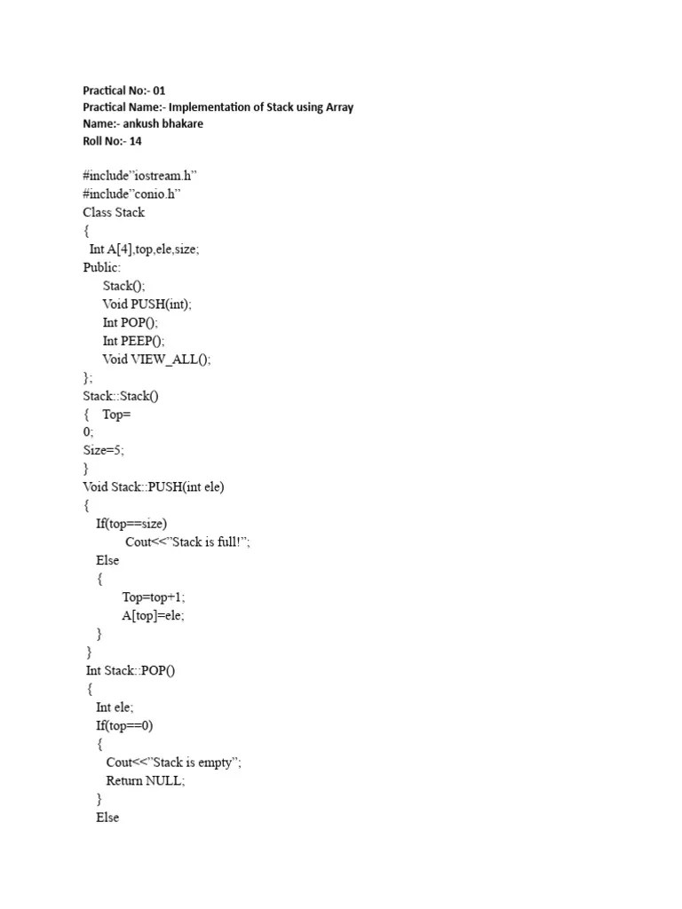 1) Stack Array | PDF